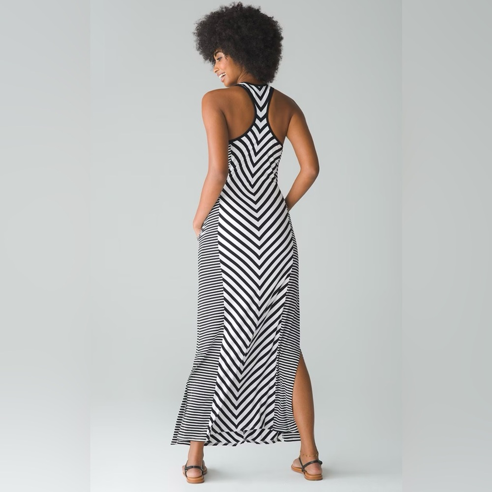 Striped Racerback Maxi Dress With Built-In Bra